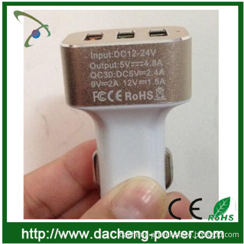 Fast charging speed qc3.0 car charger with CE ROHS FCC
